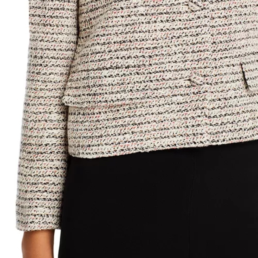 Theory Women's Preston Cropped Jacket – Ivory | Tailored Lightweight Layering - Picture 6 of 10